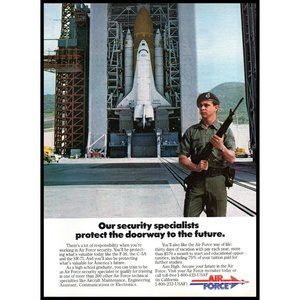1986 US Air Force Recruiting Recruiter Vintage Print Ad NASA Space Shuttle USAF